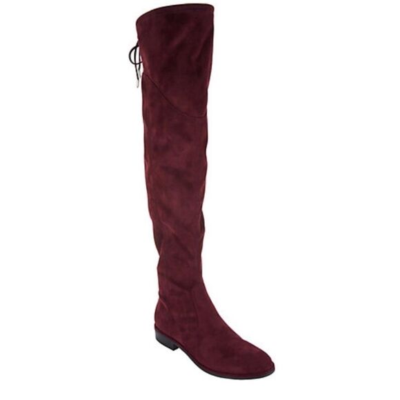 Marc Fisher Taupe Hulie Over The Knee Faux Suede Boots 8M new in Box - Picture 1 of 14